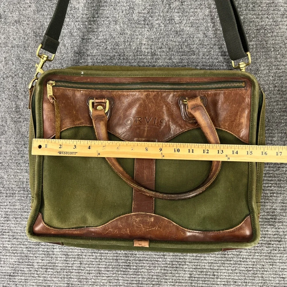 Orvis | Bags | Orvis Vintage Battenkill Leather Canvas Briefcase Field ...